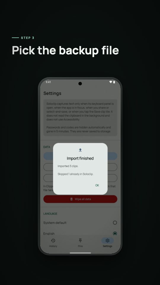 Imagen del video: Importar desde Clipper en los ajustes de Soloclip